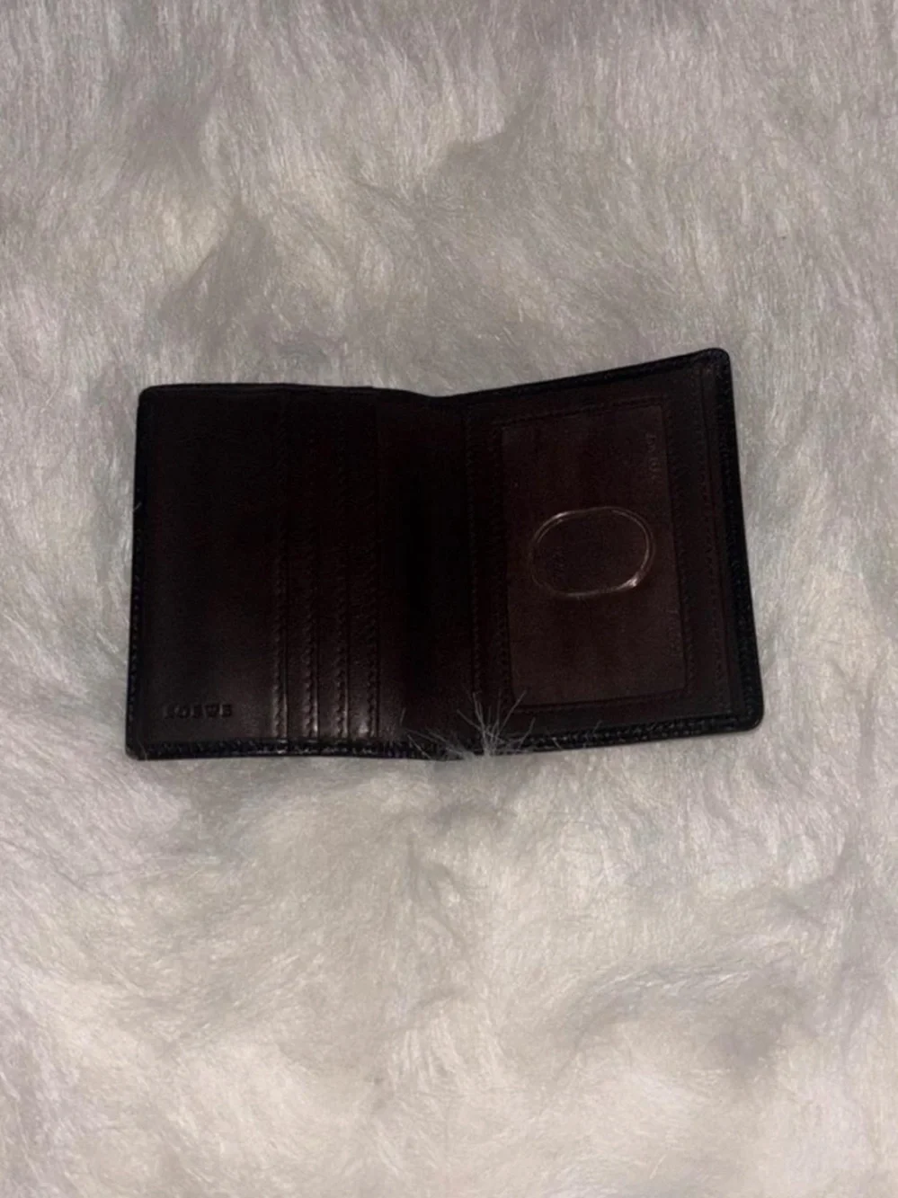 Black grained Loewe compact wallet